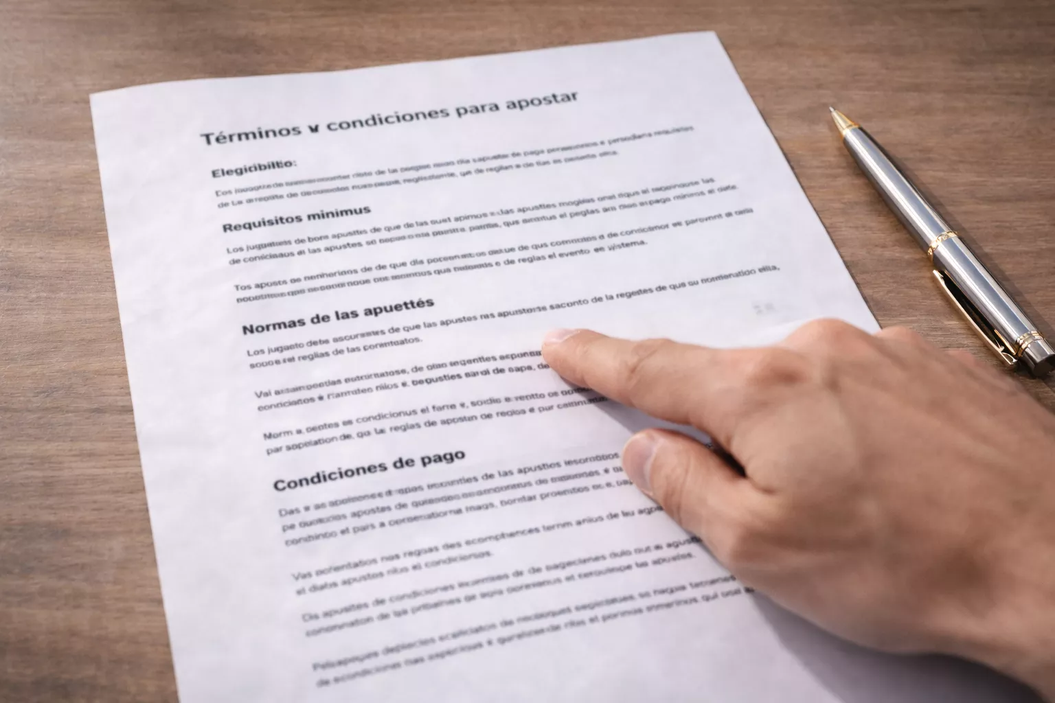 Documento oficial con t&eacute;rminos y condiciones de apuestas